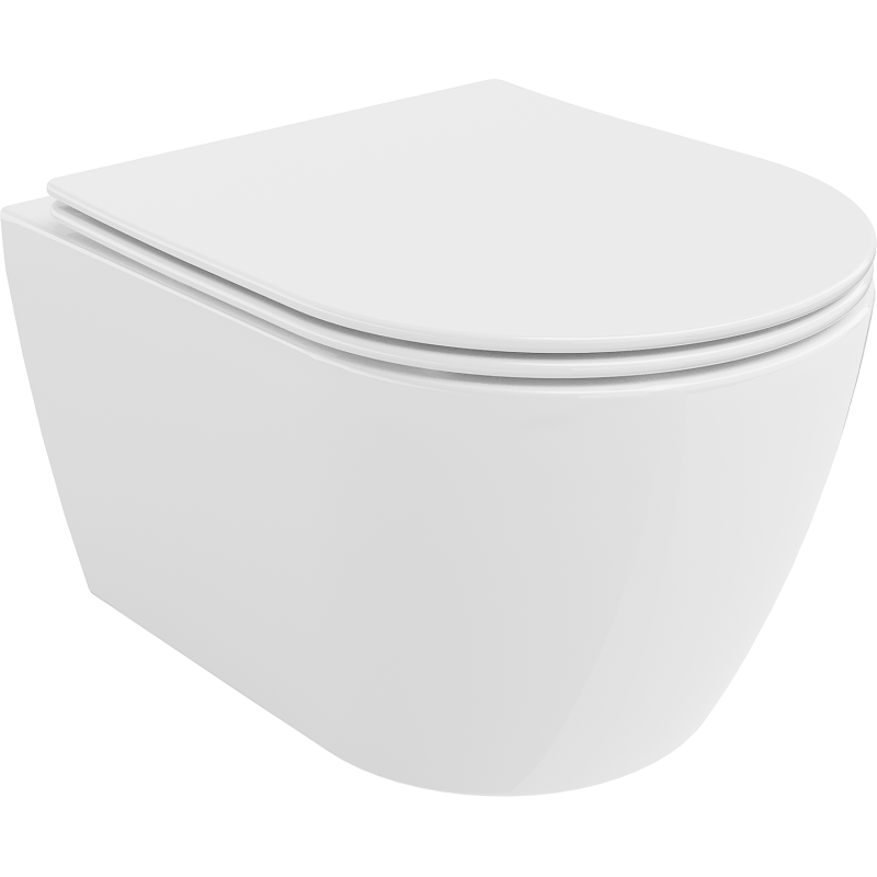 Mexen Carmen WC-Schüssel Rimless mit Slim-Absenkautomatik-Sitz, Duroplast, glänzend weiß - 30880400