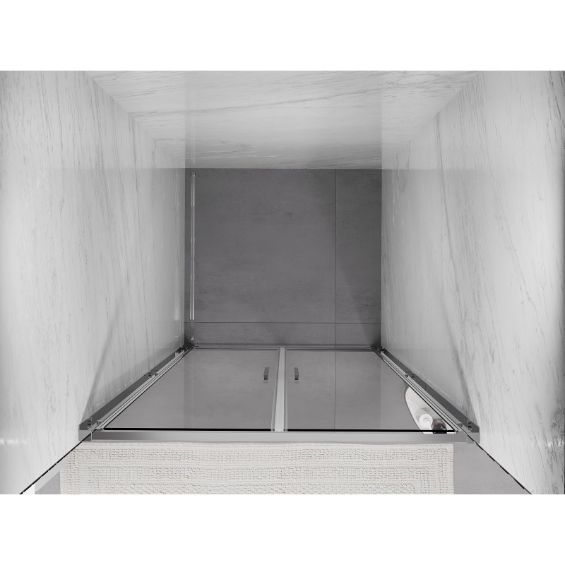 Mexen Exo doppelflügelige Duschabtrennung 120 cm, transparent, Chrom - 814-120-000-01-00