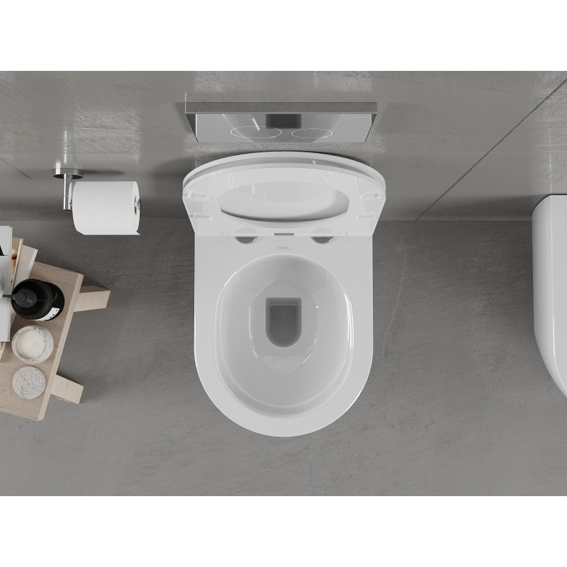 Mexen Carmen WC-Schüssel Rimless mit Soft-Close Slim Sitz, Duroplast, Weiß Glanz - 30880300