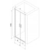 Mexen Exo doppelte Duschpendeltüren 110 cm, transparent, schwarz - 814-110-000-70-00