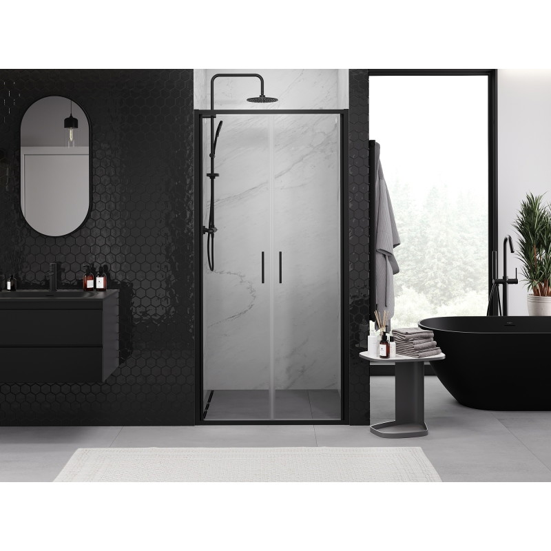 Mexen Exo-B Duo doppelflügelige Duschtüren 120 cm, transparent, schwarz - 814-120-000-70-00