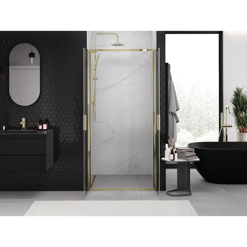 Mexen Exo Doppelflügeltür Dusche 110 cm, Transparent, Gold - 814-110-000-50-00