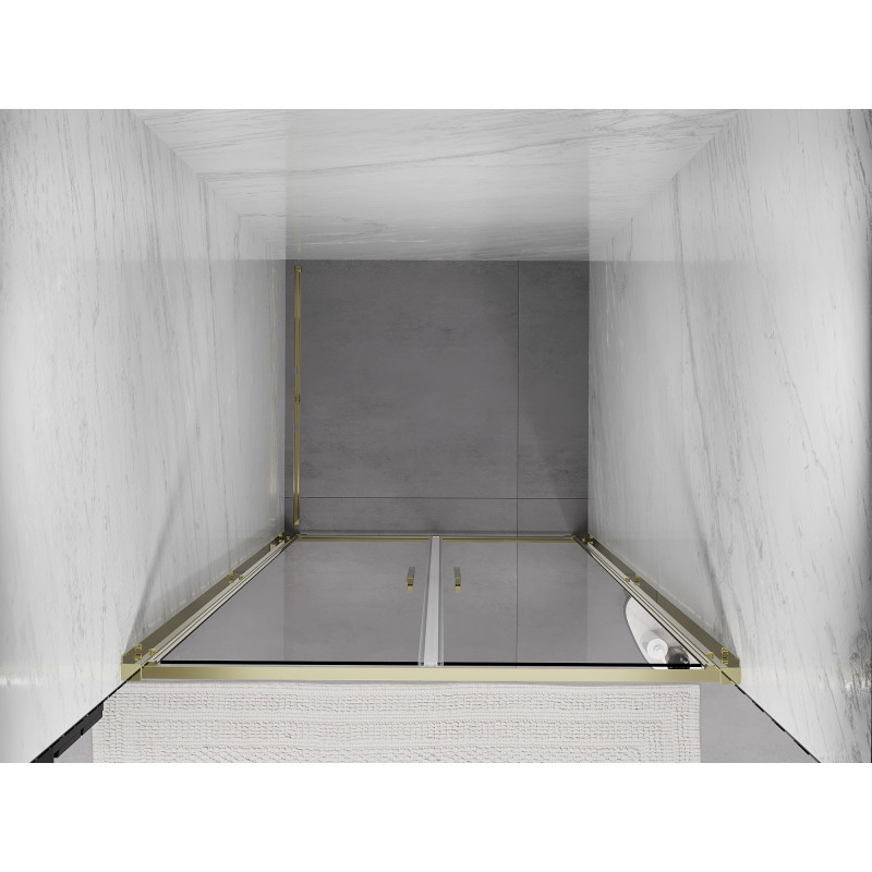 Mexen Exo-B Duo doppelflügelige Duschtür 110 cm, transparent, gold - 814-110-000-50-00