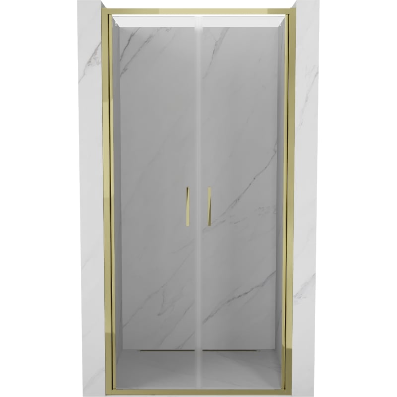Mexen Exo Doppelflügelige Duschtür 120 cm, transparent, golden - 814-120-000-50-00