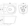 Mexen Carmen WC-Schüssel Rimless mit Slim-Absenkautomatik-Sitz, Duroplast, glänzend weiß - 30880400