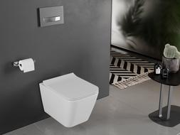 Mexen Cube WC-Schüssel Rimless mit Slim-Absenkautomatik, Duroplast, glänzend weiß - 30924000