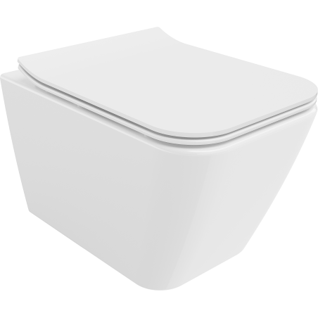 Mexen Cube WC-Schüssel Rimless mit Slim-Absenkautomatik, Duroplast, glänzend weiß - 30924000
