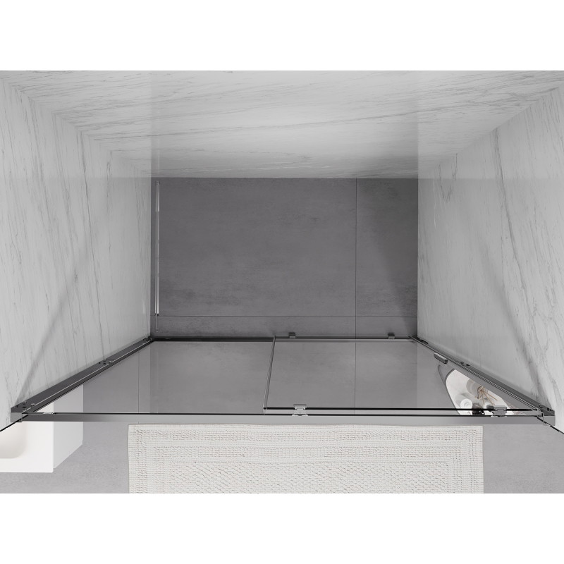 Mexen Exo verschiebbare Duschabtrennung 180 cm, transparent, Chrom - 8151-180-000-01-00