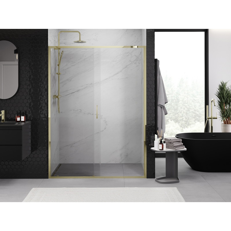 Mexen Exo Duschschiebetür 180 cm, transparent, gold - 8151-180-000-50-00