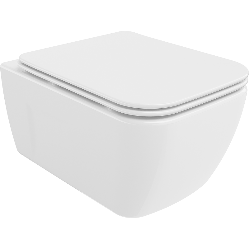 Mexen Margo WC-Schüssel Rimless mit Slim-Absenkautomatik-Sitz, Duroplast, glänzend weiß - 30420900