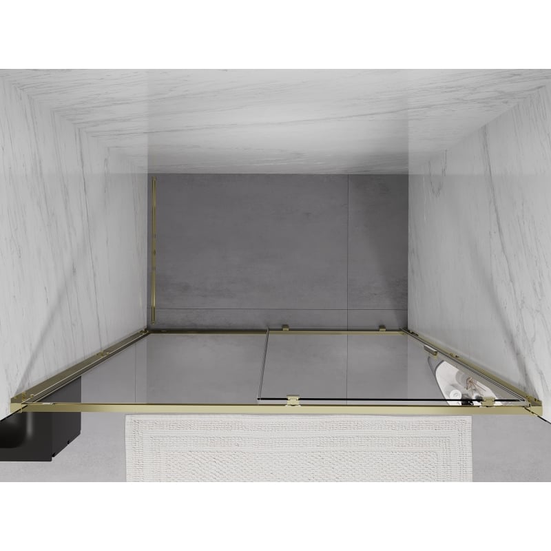 Mexen Exo 190 cm Schiebeduschtür, transparent, gold - 8151-190-000-50-00