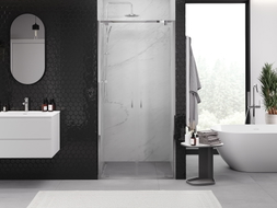 Mexen Exo Doppelt schwenkbare Duschabtrennung 120 cm, transparent, Chrom - 8182-120-000-01-00
