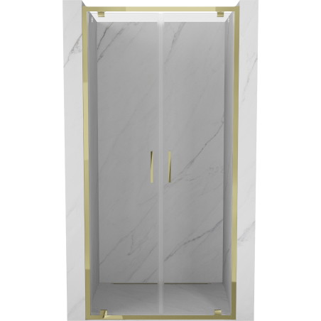 Mexen Exo Doppelflügelige Duschtür 110 cm, transparent, gold - 8182-110-000-50-00