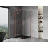 Mexen Mist-H T Duschkabine, schwenkbar, linksanschlag 75 x 75 cm, transparent, gebürstetes Kupfer - 8A5T-075-075-65-00-L