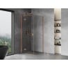Mexen Mist-H T Duschkabine, schwenkbar, linksanschlag 75 x 75 cm, transparent, gebürstetes Kupfer - 8A5T-075-075-65-00-L