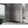 Mexen Mist-H T Duschkabine schwenkbar links 105 x 75 cm, transparent, gebürstetes Kupfer - 8A5T-105-075-65-00-L