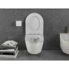 Mexen Lena WC-Schüssel Rimless mit Slim-Absenkautomatik-Sitz, Duroplast, weiß/goldenes Karomuster - 30224009