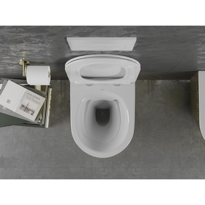 Mexen Lena WC-Schüssel Rimless mit Soft-Close-Slim-Sitz, Duroplast, weiß/goldenes Schuppenmuster - 30224008