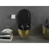 Mexen Lena WC-Schüssel Rimless mit Slim-Absenkautomatik, Duroplast, schwarz matt/goldenes Schuppenmuster - 30224078