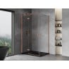 Mexen Mist-H T Duschkabine, schwenkbar, links, 80 x 95 cm, transparent, gebürstetes Kupfer - 8A5T-080-095-65-00-L