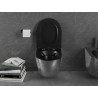 Mexen Lena WC-Schüssel Rimless mit Slim-Absenkautomatik, Duroplast, schwarz matt/silbernes Schuppenmuster - 30224072