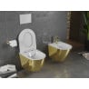 Mexen Lena WC-Schüssel Rimless mit Absenkautomatik Slim, Duroplast, weiß/gold - 30224006