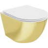 Mexen Lena Rimless WC-Schüssel mit Soft-Close-Slim-Deckel, Duroplast, Weiß/Gold - 30224006