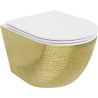 Mexen Lena WC-Schüssel Rimless mit langsam schließendem Slim-Sitz, Duroplast, weiß/goldenes Schuppenmuster - 30224008