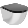 Mexen Lena WC-Schüssel Rimless mit Soft-Close Slim Sitz, Duroplast, Schwarz Matt/Silber - 30224074