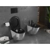 Mexen Lena WC-Schüssel Rimless mit Soft-Close Slim Sitz, Duroplast, Schwarz Matt/Silber - 30224074