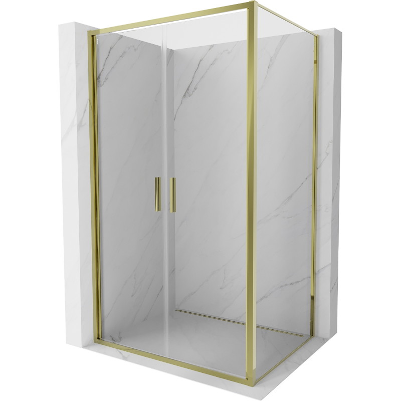 Mexen Exo-B Duo Pendelduschkabine 110 x 85 cm, transparent, gold - 814-110-085-50-00