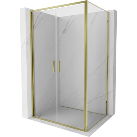 Mexen Exo Duschkabine schwenkbar 110 x 95 cm, transparent, gold - 814-110-095-50-00