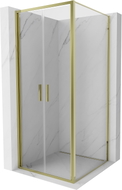 Mexen Exo schwenkbare Duschkabine 110 x 110 cm, transparent, gold - 814-110-110-50-00