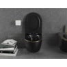 Mexen Lena WC-Schüssel Rimless mit Softclose-Slim-Sitz, Duroplast, Schwarz Matt/Goldene Linie - 30224075