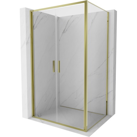 Mexen Exo Duschkabine zum Öffnen 120 x 110 cm, transparent, gold - 814-120-110-50-00