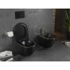 Mexen Lena WC-Schüssel Rimless mit Softclose-Slim-Sitz, Duroplast, Schwarz Matt/Goldene Linie - 30224075
