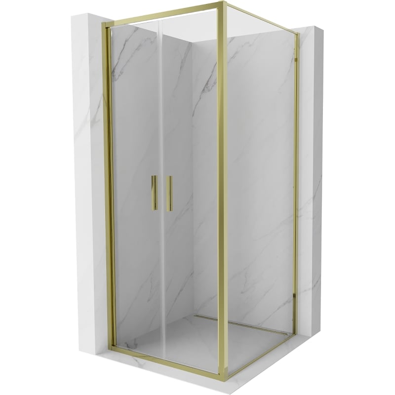 Mexen Exo Duschkabine klappbar 120 x 120 cm, transparent, gold - 814-120-120-50-00