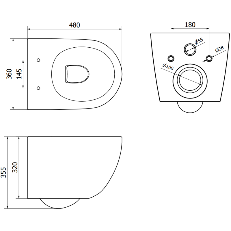 Mexen Lena WC-Schüssel Rimless mit langsam schließendem Slim-Sitz, Duroplast, weiß/golden Linienmuster - 30224007