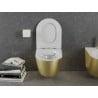 Mexen Lena WC-Schüssel Rimless mit langsam schließendem Slim-Sitz, Duroplast, weiß/golden Linienmuster - 30224007