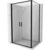 Mexen Exo schwenkbare Duschkabine 110 x 95 cm, transparent, schwarz - 814-110-095-70-00