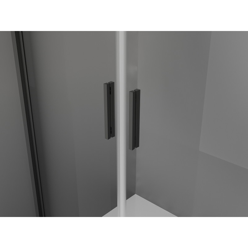 Mexen Exo aufklappbare Duschkabine 120 x 75 cm, transparent, schwarz - 814-120-075-70-00