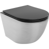 Mexen Lena WC-Schüssel Rimless mit Soft-Close Slim Sitz, Duroplast, Schwarz Matt/Silbernes Linienmuster - 30224073