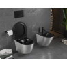 Mexen Lena WC-Schüssel Rimless mit Slim-Absenkautomatik, Duroplast, Schwarz Matt/Silbernes Linienmuster - 30224073