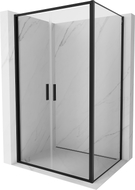 Mexen Exo schwenkbare Duschkabine 120 x 110 cm, transparent, schwarz - 814-120-110-70-00