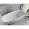 Mexen Luvo Slim freistehende Wanne 170 x 75 cm, weiß, Überlauf gebürstetes Kupfer - 52801707500-65