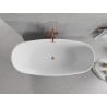 Mexen Luvo Slim freistehende Wanne 170 x 75 cm, weiß, Überlauf gebürstetes Kupfer - 52801707500-65