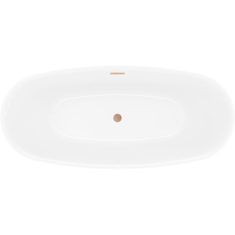 Mexen Luvo Slim freistehende Wanne 170 x 75 cm, weiß, Überlauf gebürstetes Kupfer - 52801707500-65