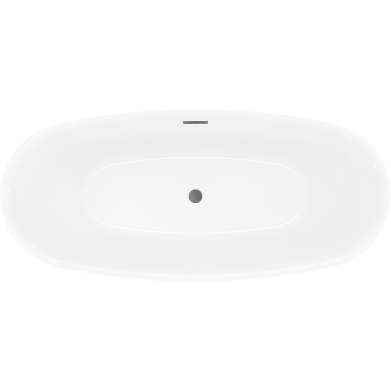 Mexen Luvo Slim freistehende Badewanne 170 x 75 cm, weiß, Überlauf gun gray gebürstet - 52801707500-66