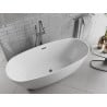Mexen Luvo Slim freistehende Badewanne 170 x 75 cm, weiß, Überlauf gun gray gebürstet - 52801707500-66
