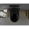 Mexen Lena WC-Schüssel Rimless mit Softclose-Slim-Sitz, Duroplast, Schwarz Matt/Gold Linienmuster - 30224077